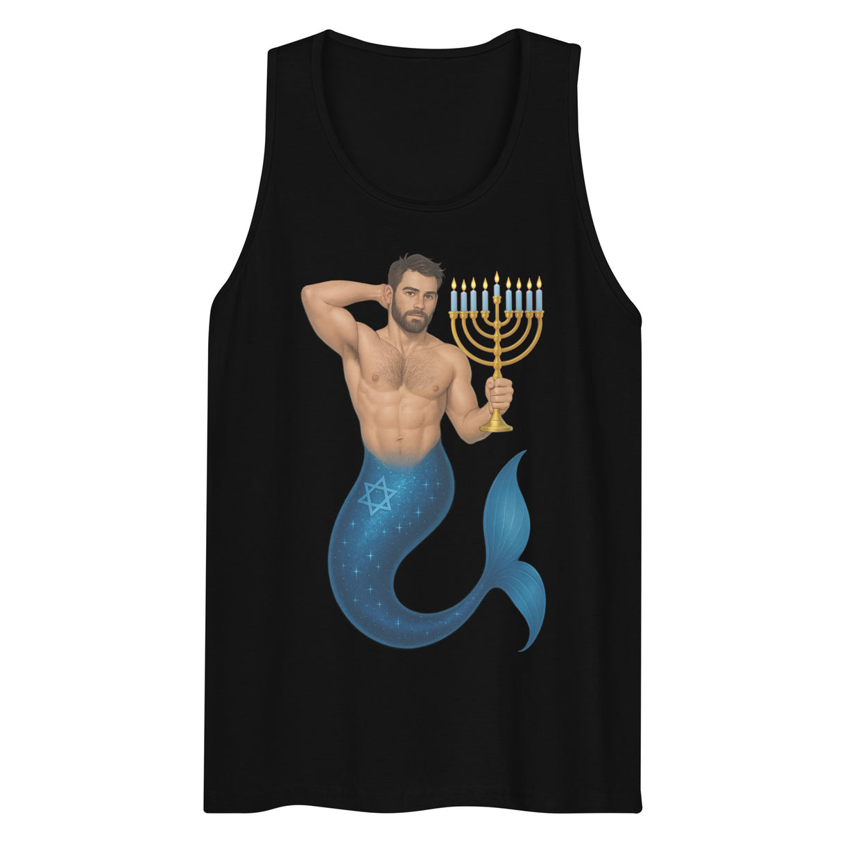 Mermenorah (Tank top)-Christmas Tank Tops-Swish Embassy