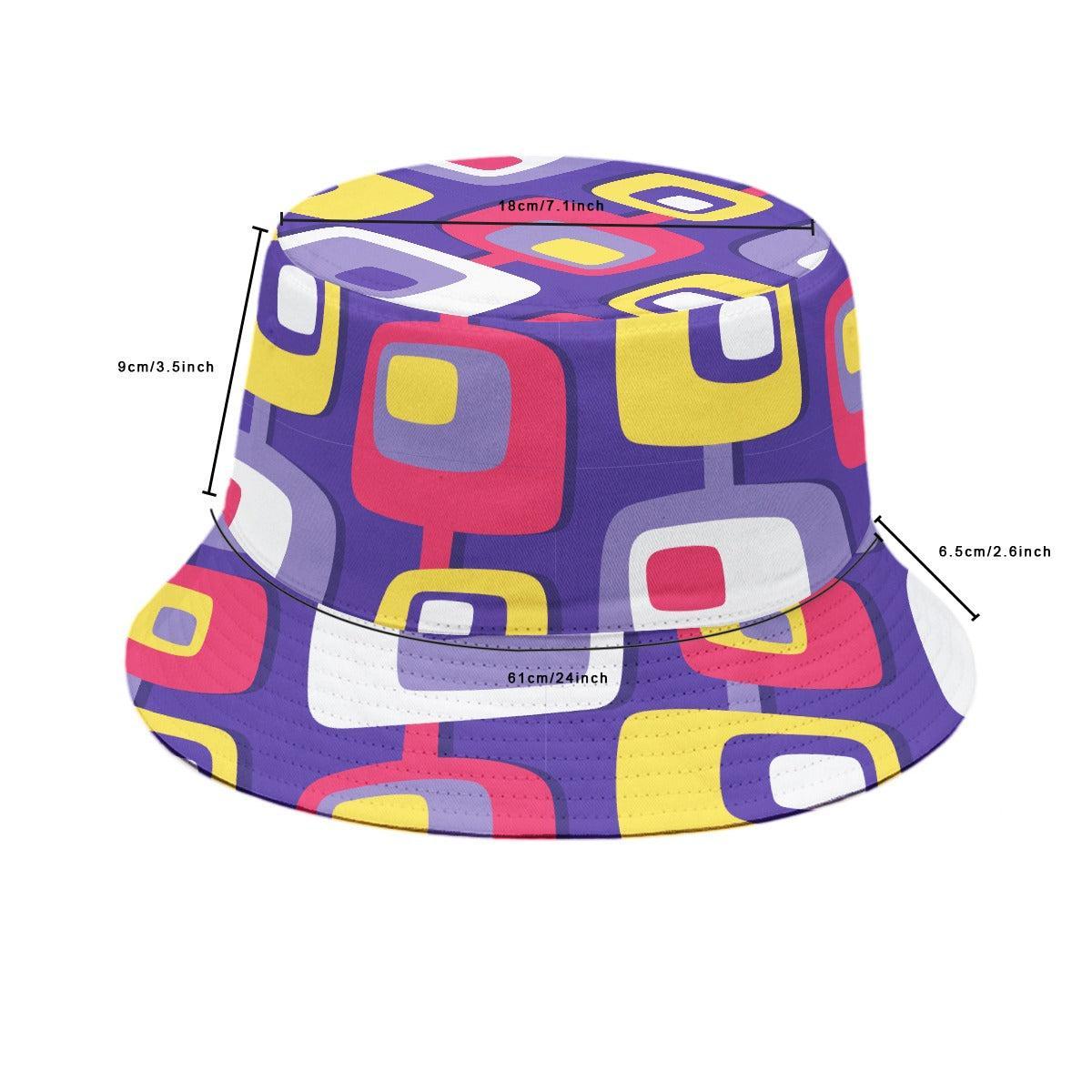 Mid-Century Purple (Allover Bucket Hat)-Allover Bucket Hat-Swish Embassy