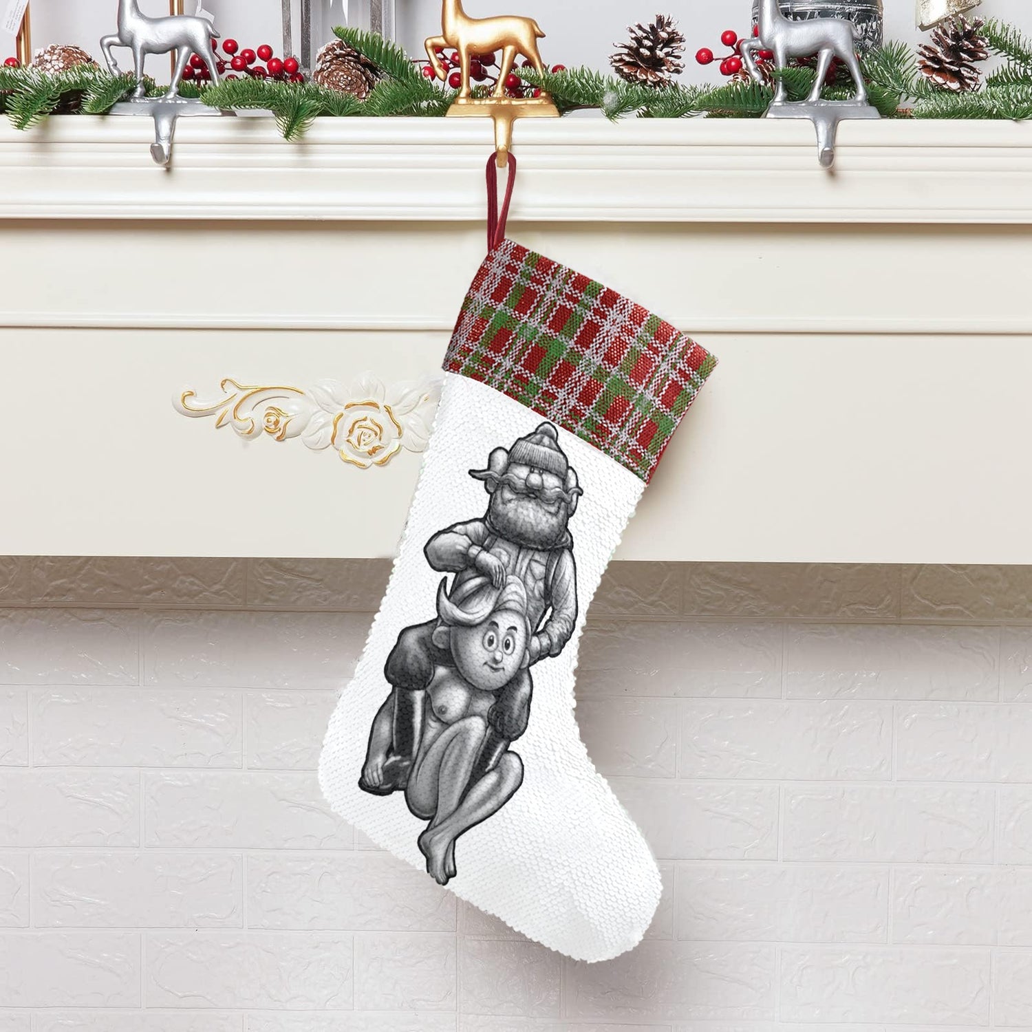 Misfit Toys of Finland (Sequin Christmas Stocking)-Christmas Stockings-Swish Embassy