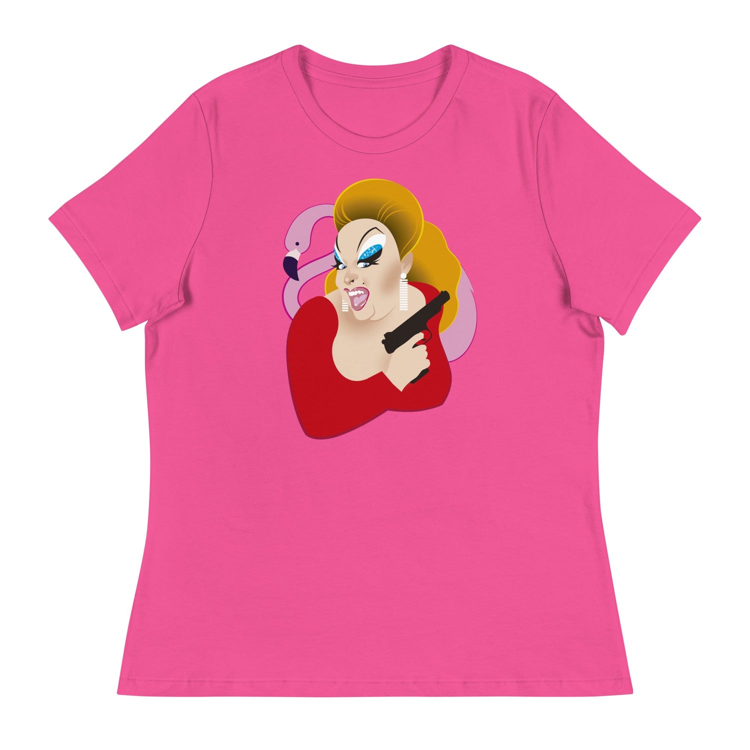 Pink Bird (Women's Relaxed T-Shirt)-Women's T-Shirts-Swish Embassy