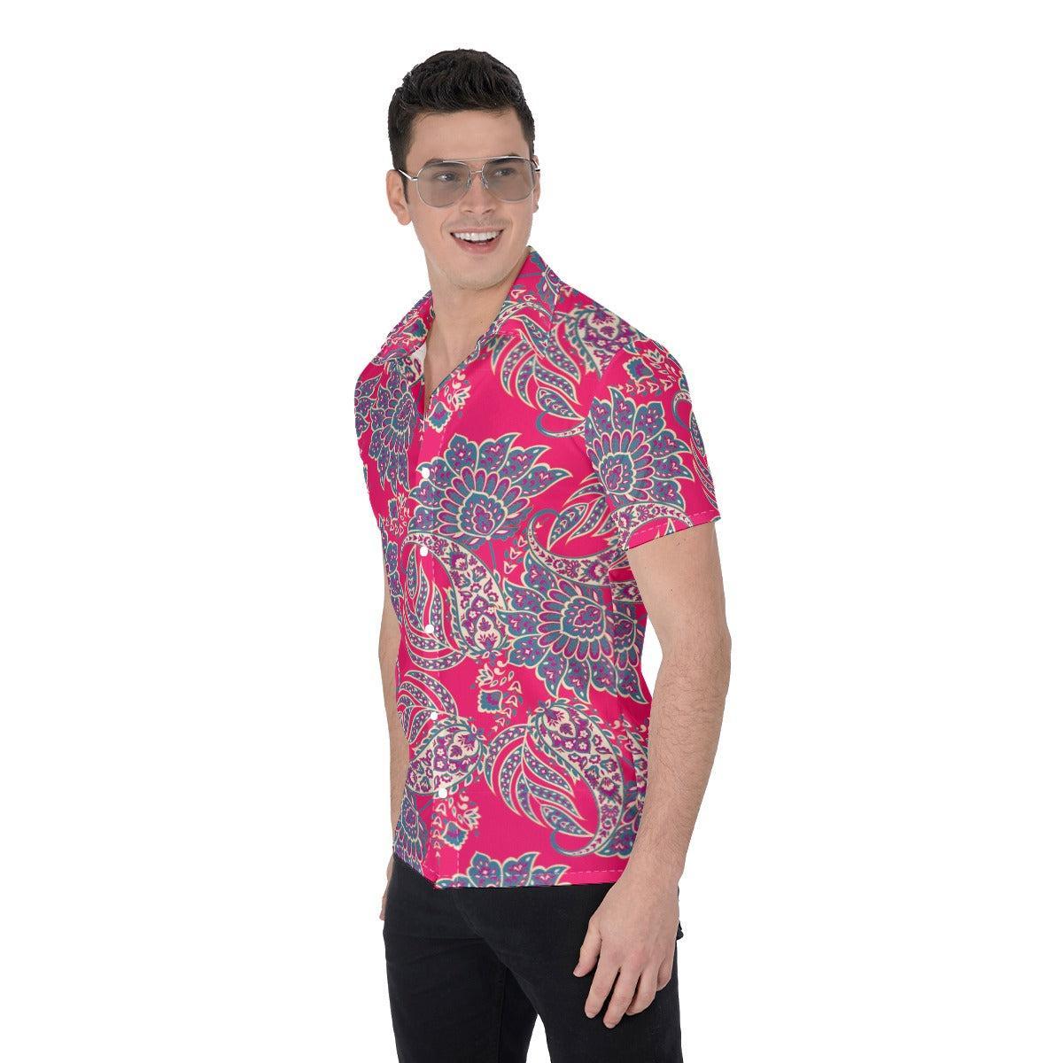 Pink Paisley Club (Button Shirt)-Button Shirt-Swish Embassy