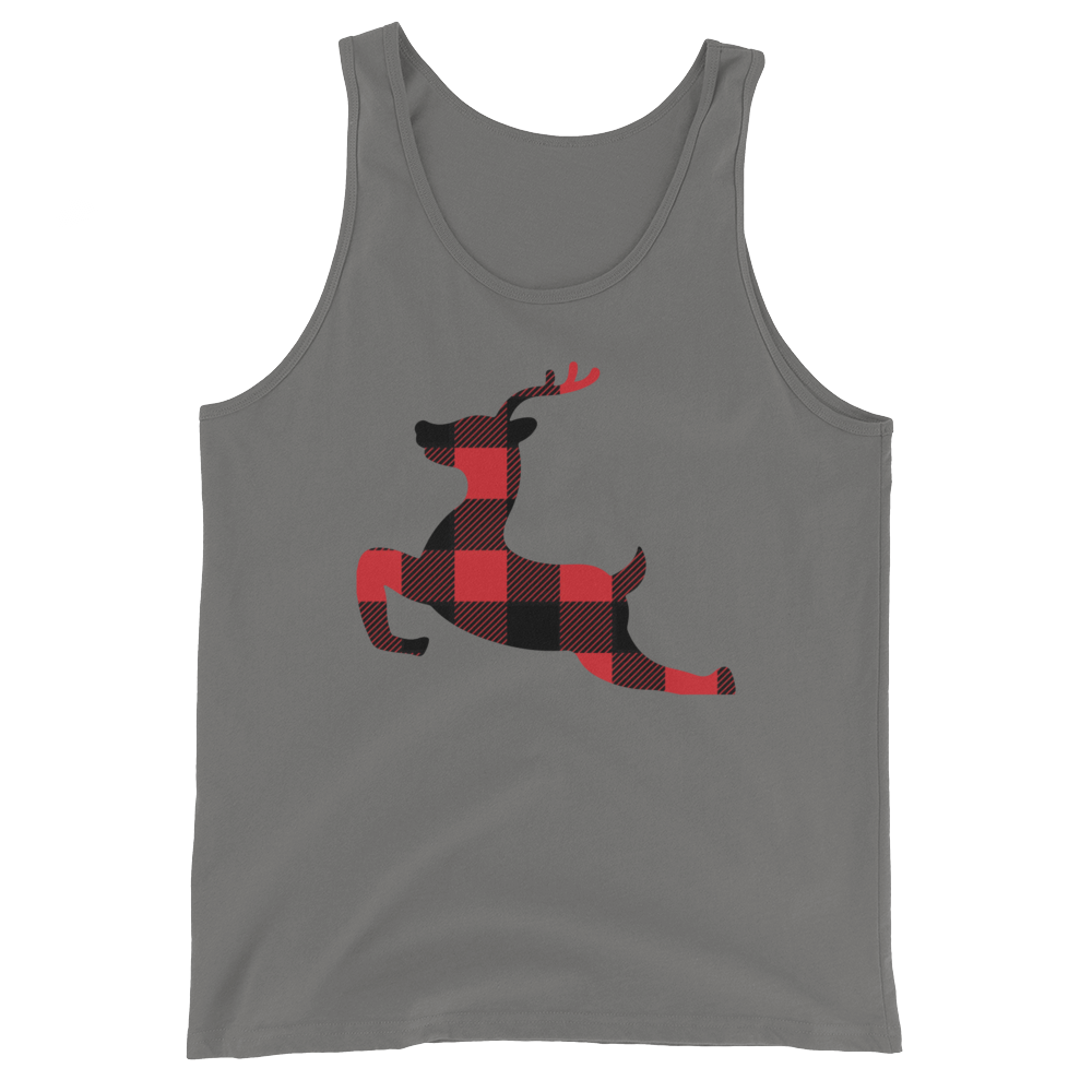 Plaid Reindeer (Tank Top)-Christmas Tank Tops-Swish Embassy