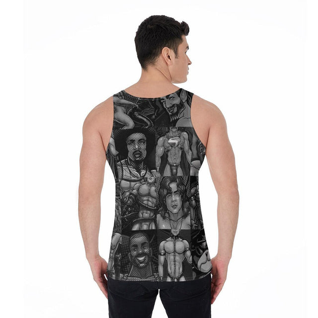Pop Boys Black (Allover Tank Top)-Allover Tank Top-Swish Embassy