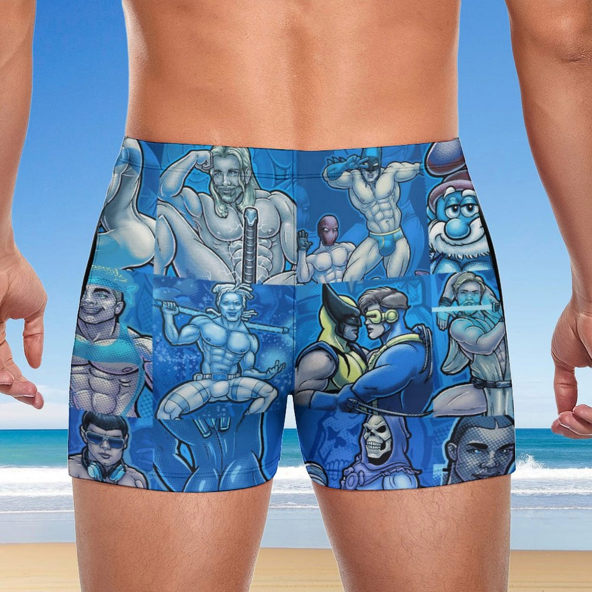Pop Boys Blue (Square Cut Trunks)-Square Cut Trunks-Swish Embassy