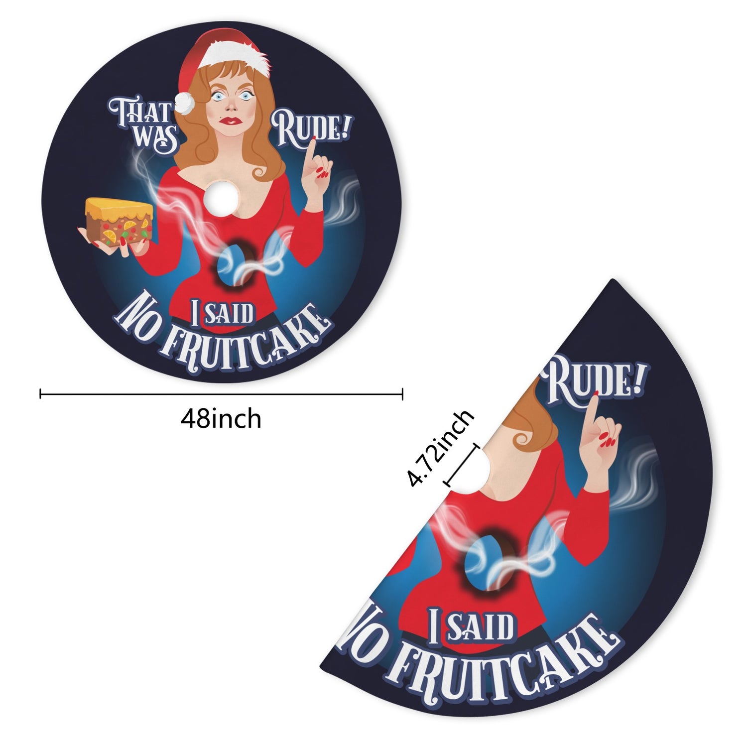 Rude Fruitcake (Tree Skirt)-Tree Skirts-Swish Embassy