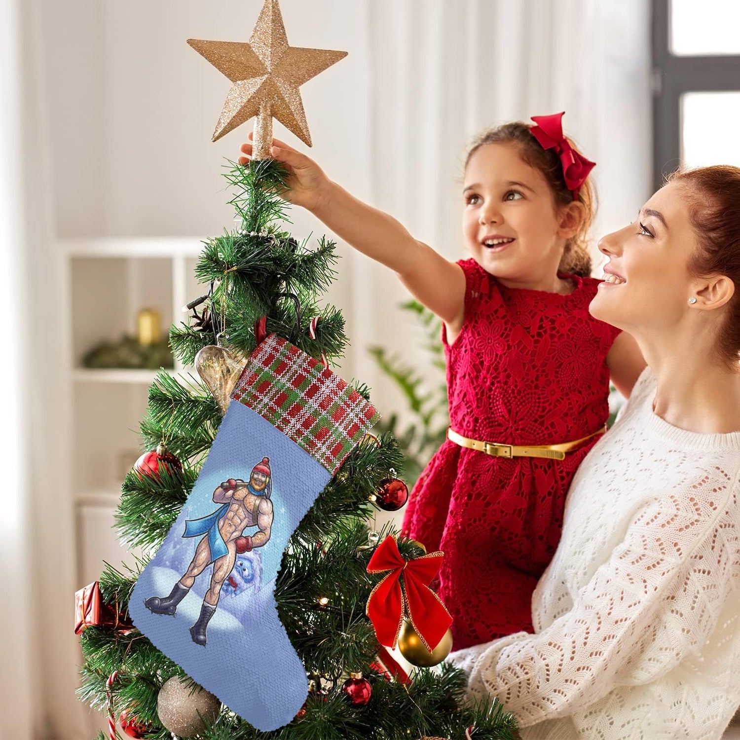 The North Remembers (Sequin Christmas Stocking)-Christmas Stockings-Swish Embassy