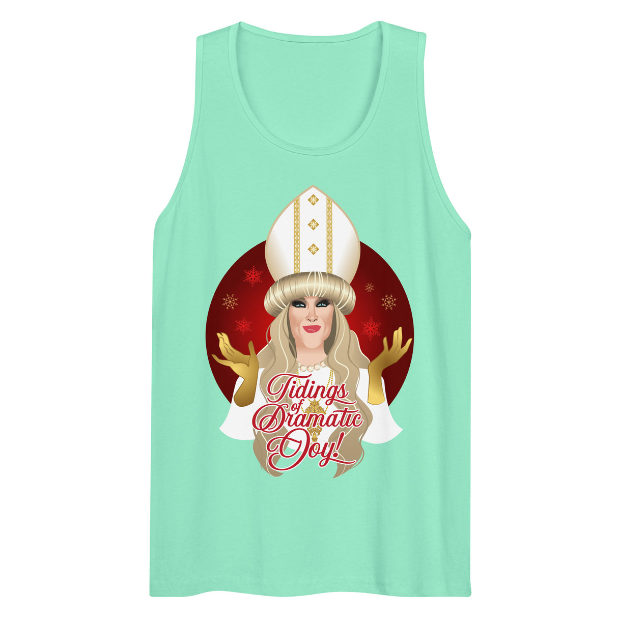 Tidings of Dramatic Joy (Tank top)-Christmas Tank Tops-Swish Embassy