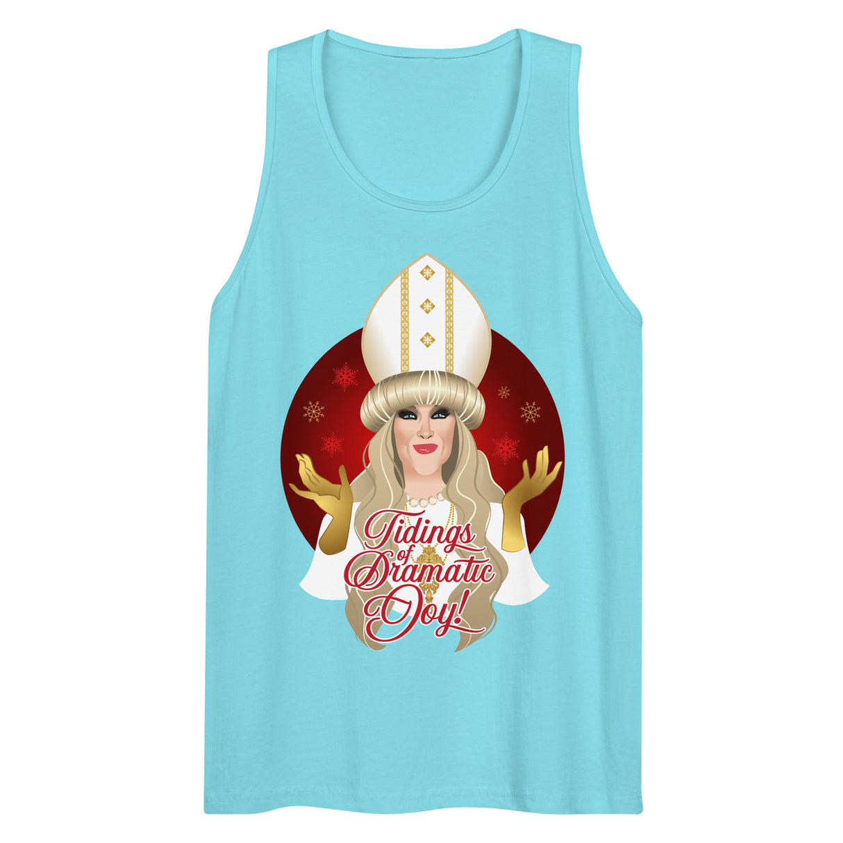 Tidings of Dramatic Joy (Tank top)-Christmas Tank Tops-Swish Embassy