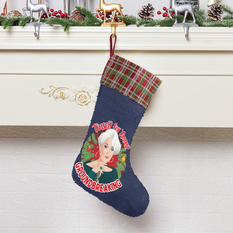 Tinsel for XMas (Sequin Christmas Stocking)-Christmas Stockings-Swish Embassy