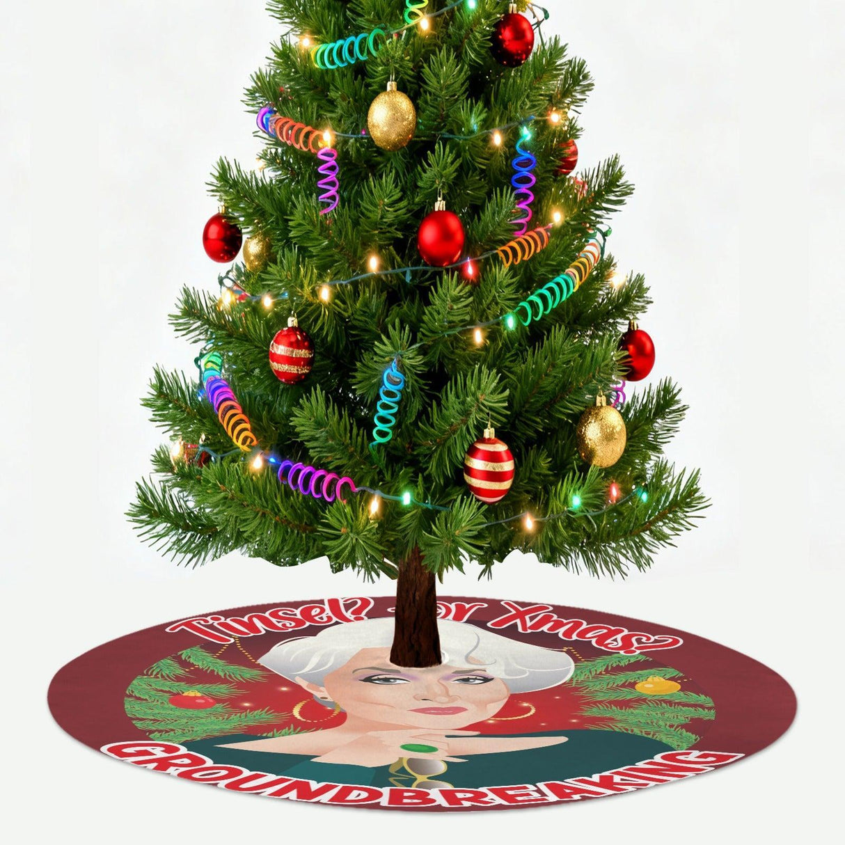Tinsel for XMas (Tree Skirt)-Tree Skirts-Swish Embassy