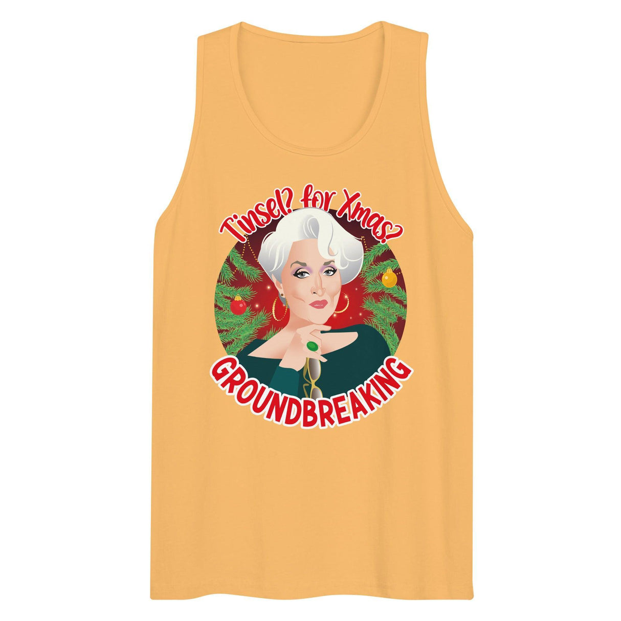 Tinsel for Xmas? Groundbreaking (Tank Top)-Christmas Tank Tops-Swish Embassy