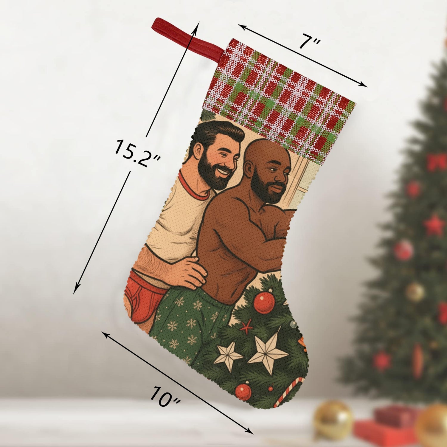 Togetherness (Sequin Christmas Stocking)-Christmas Stockings-Swish Embassy