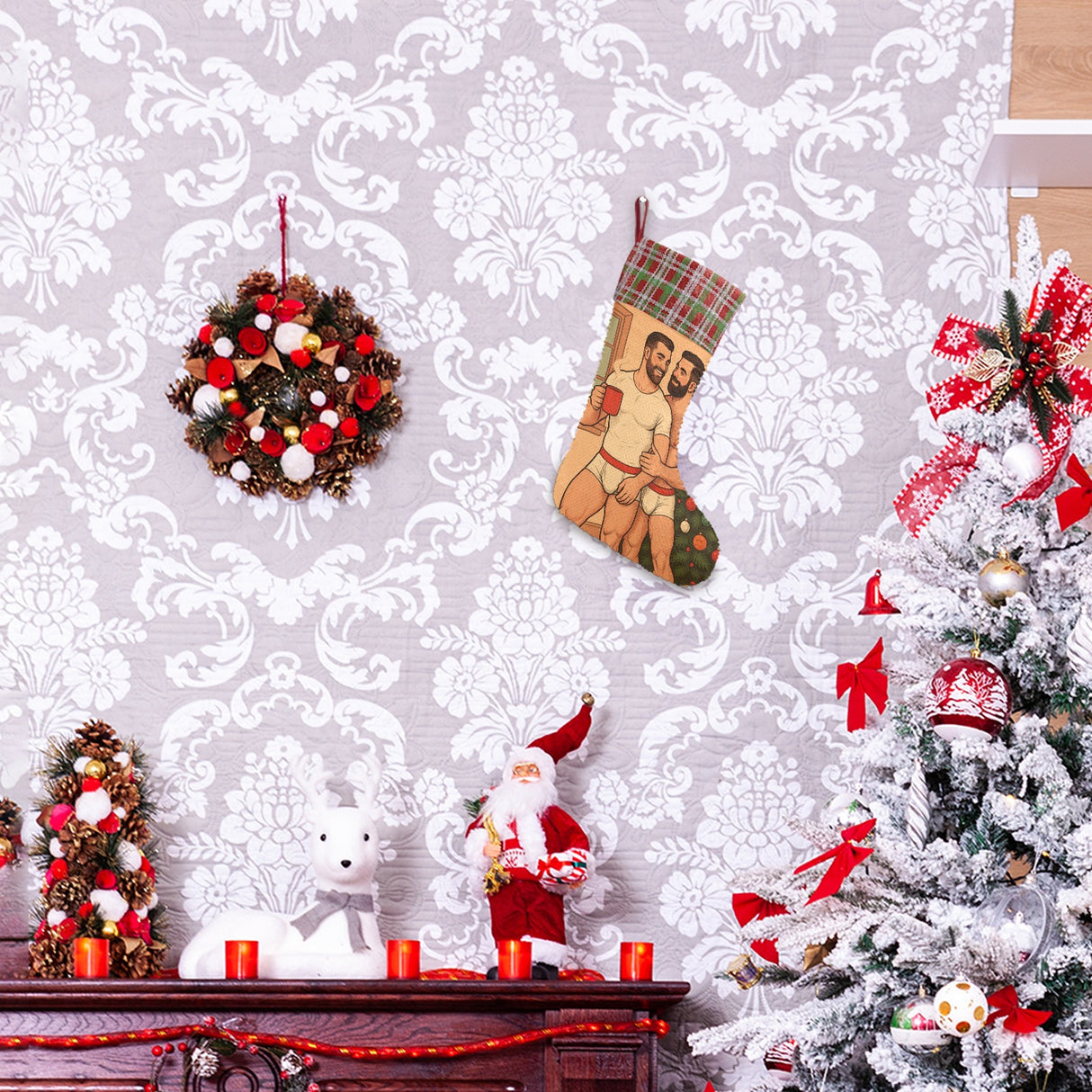 Unwrapping (Sequin Christmas Stocking)-Christmas Stockings-Swish Embassy