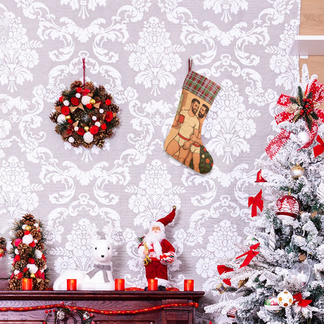 Unwrapping (Sequin Christmas Stocking)-Christmas Stockings-Swish Embassy