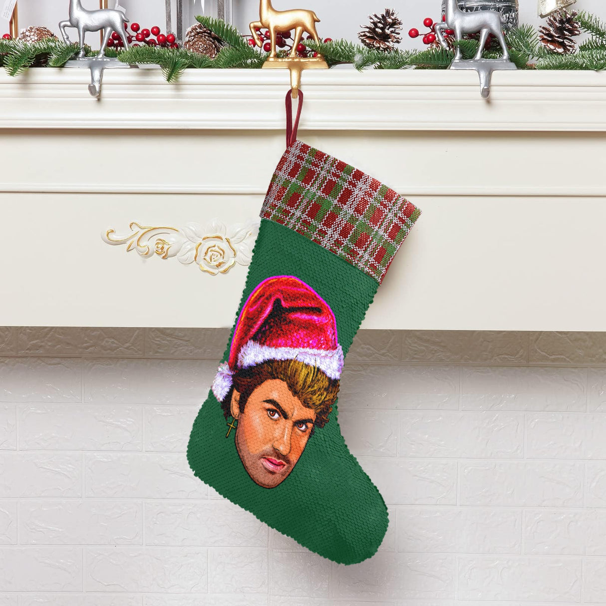 Wake Me Up Before You Ho Ho (Sequin Christmas Stocking)-Christmas Stockings-Swish Embassy