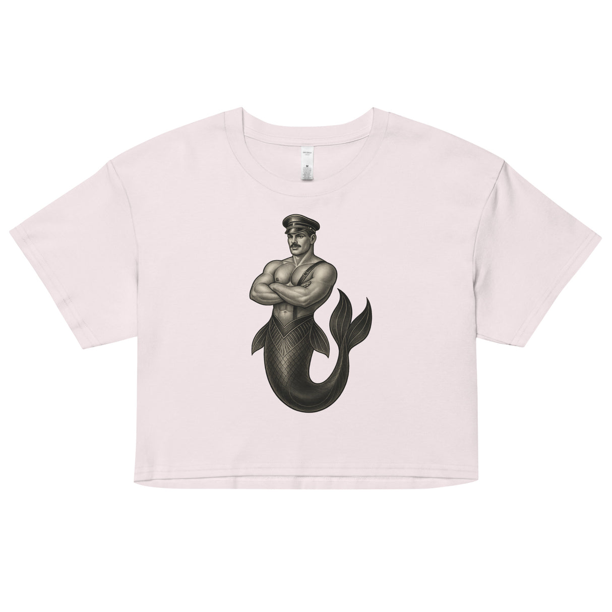 Art Deco Merman (Crop Top)-Crop Top-Swish Embassy