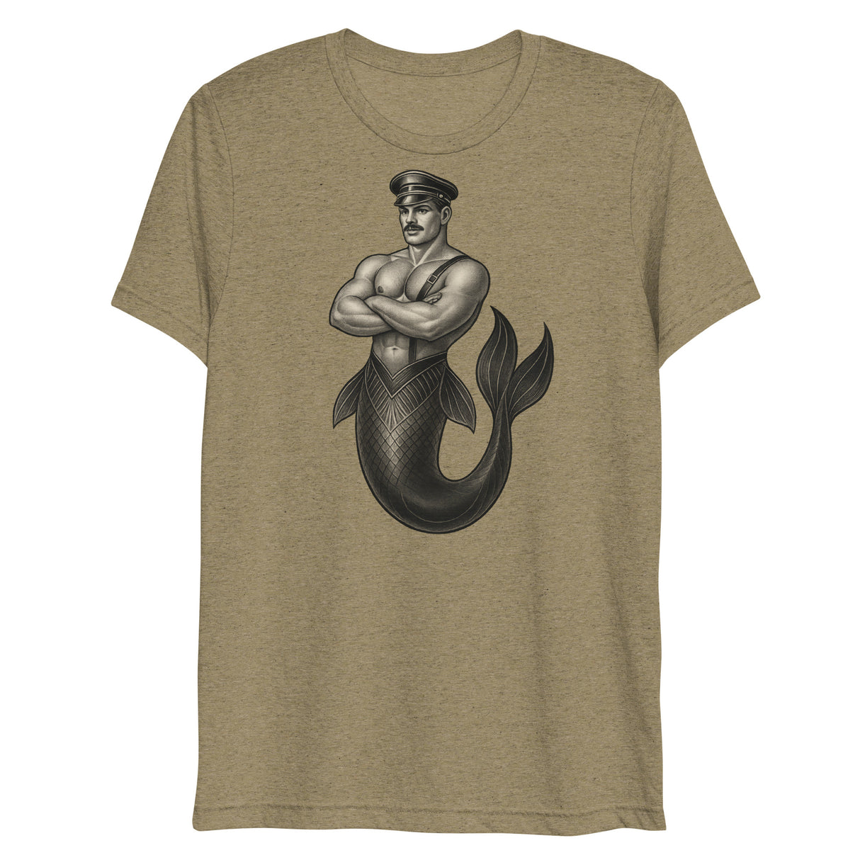 Art Deco Merman (Triblend)-Triblend T-Shirt-Swish Embassy