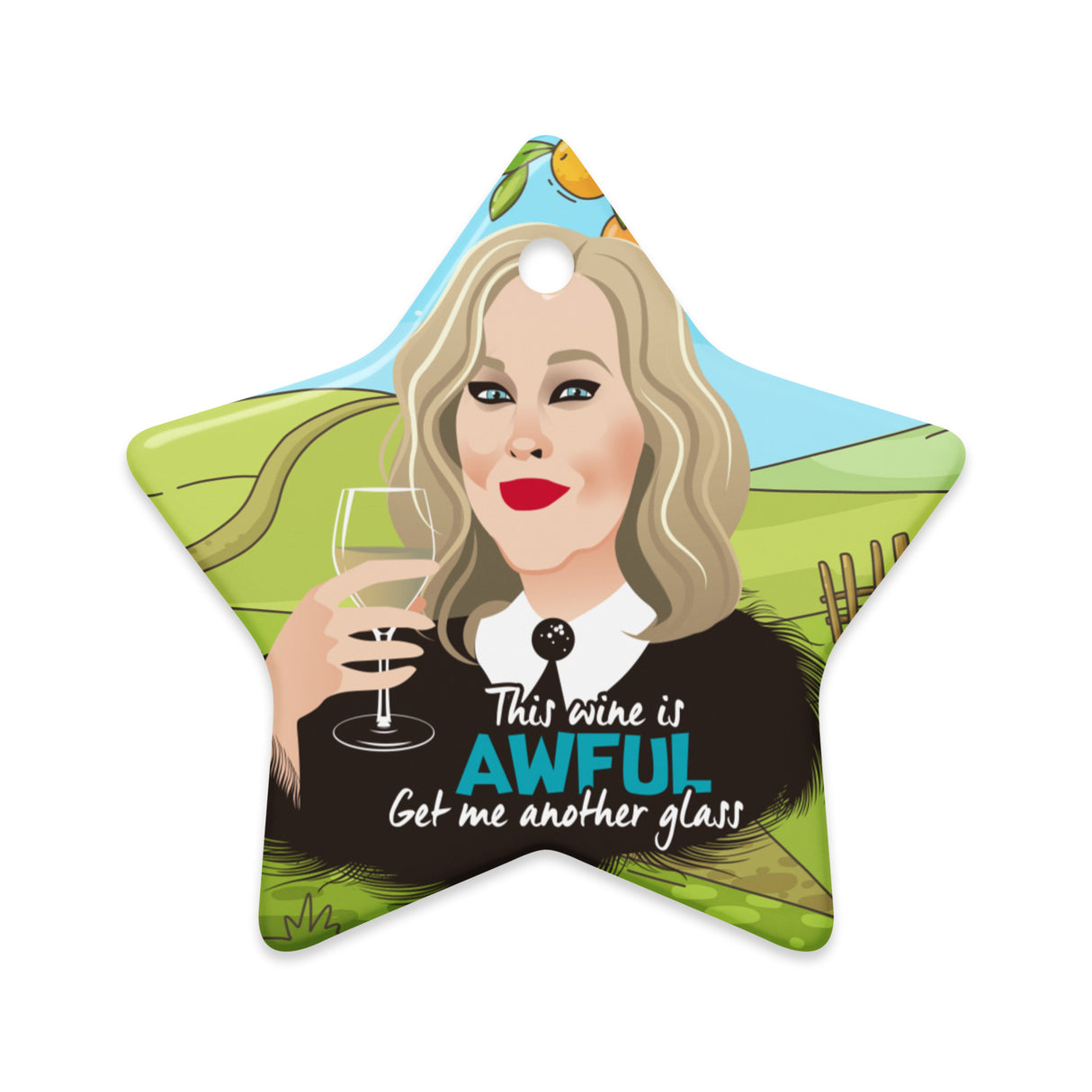 Awful Wine (Ceramic ornament)-Ceramic Ornament-Swish Embassy