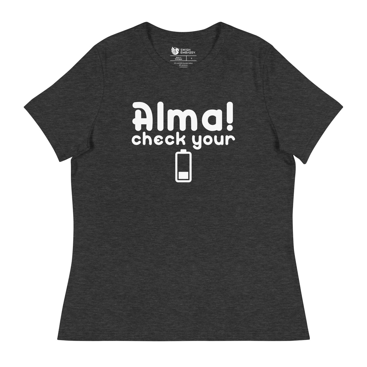 Check Your Battery (Women's Relaxed T-Shirt)-Women's T-Shirts-Swish Embassy