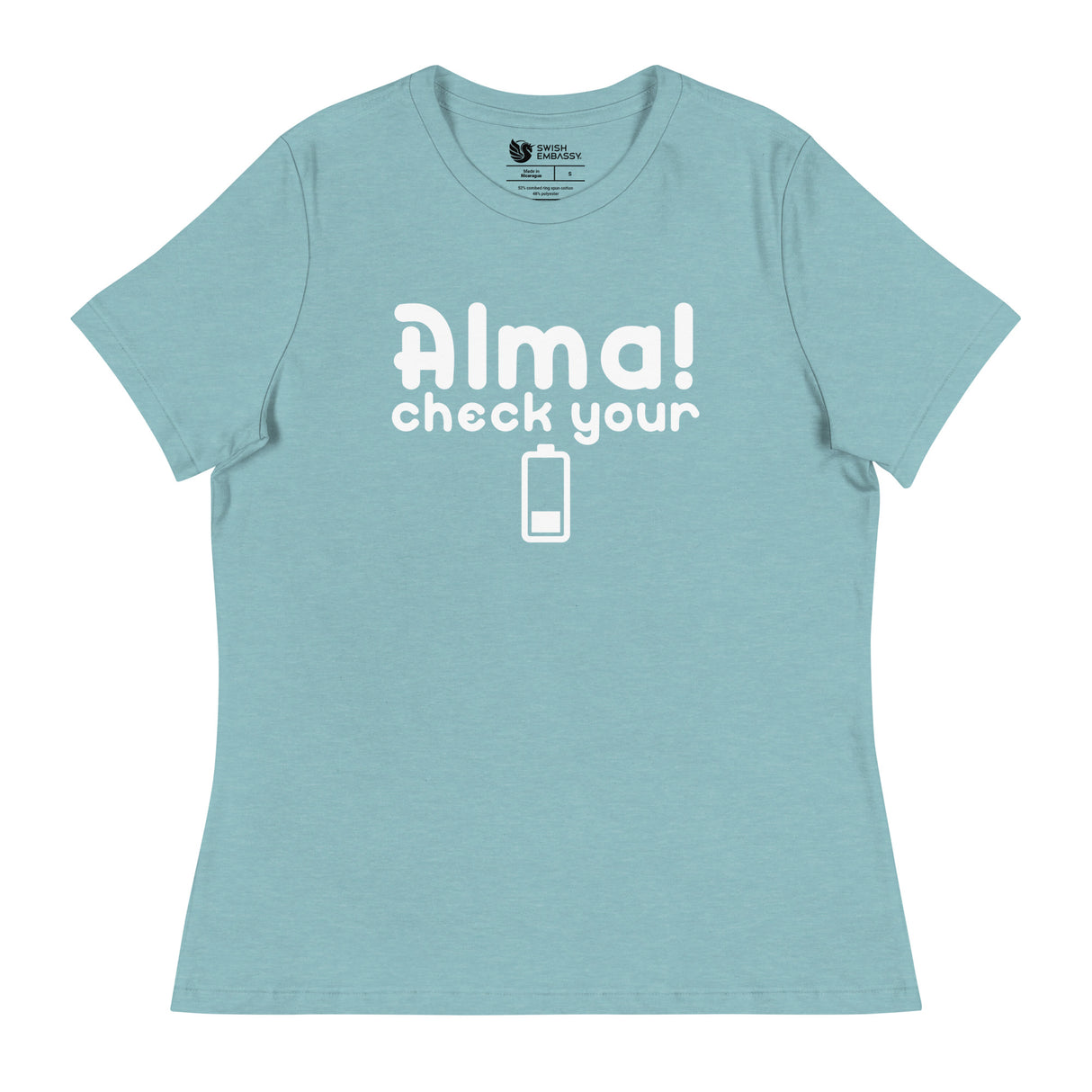 Check Your Battery (Women's Relaxed T-Shirt)-Women's T-Shirts-Swish Embassy