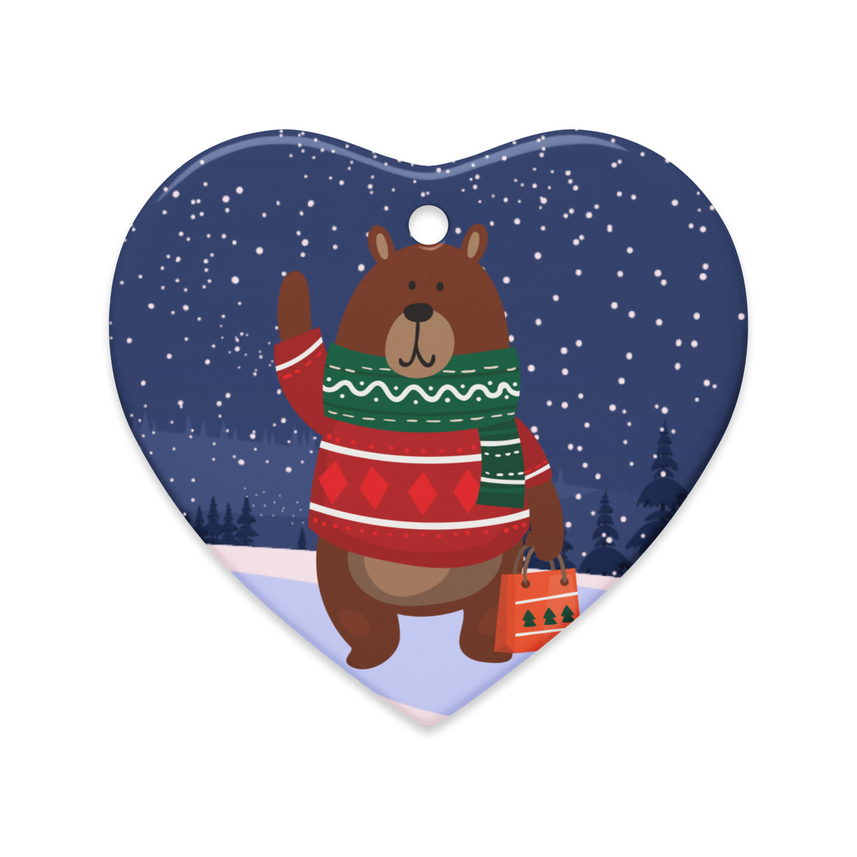 Christmas Bear (Ceramic ornament)-Ceramic Ornament-Swish Embassy