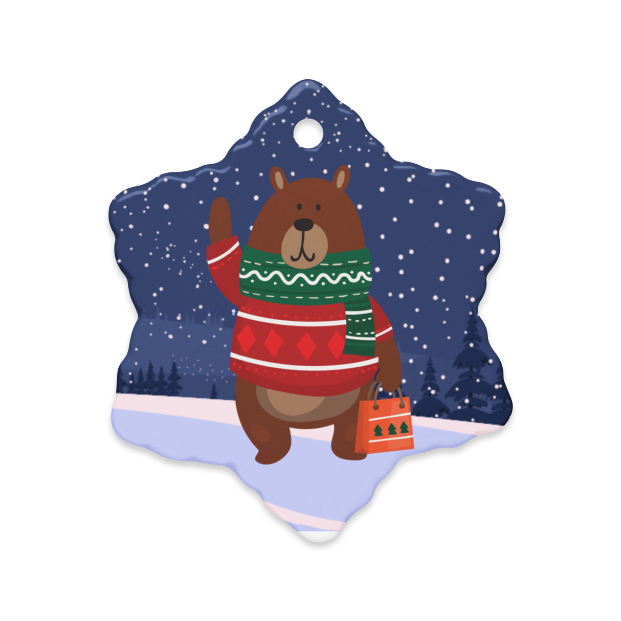 Christmas Bear (Ceramic ornament)-Ceramic Ornament-Swish Embassy