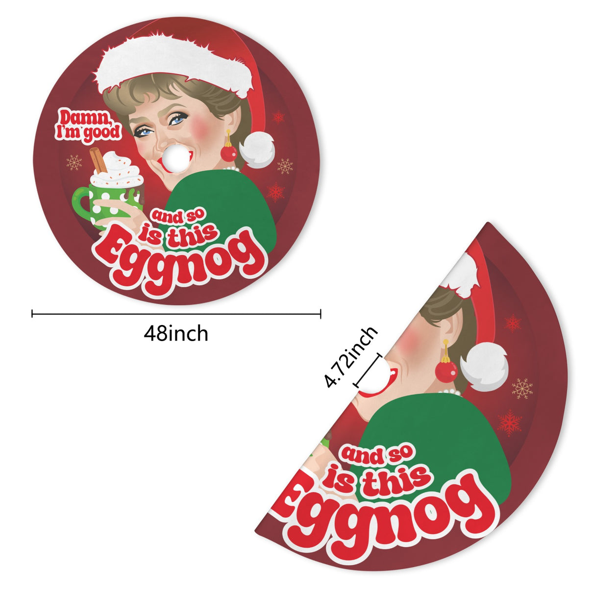 Damn Eggnog (Tree Skirt)-Tree Skirts-Swish Embassy