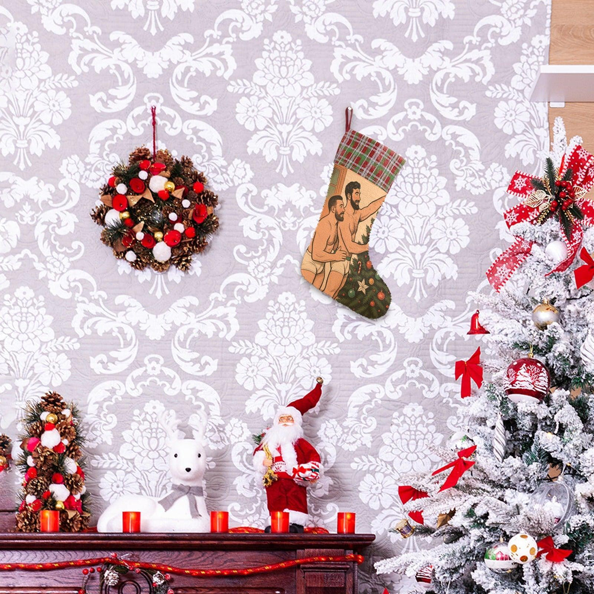 Deck the Balls (Sequin Christmas Stocking)-Christmas Stockings-Swish Embassy