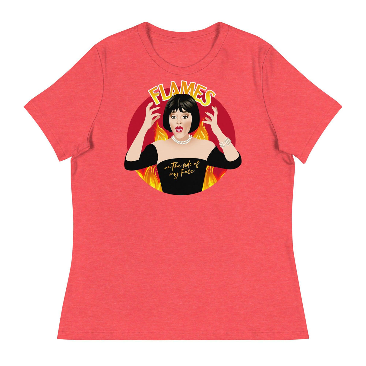 Flames (Women's Relaxed T-Shirt)-Women's T-Shirts-Swish Embassy