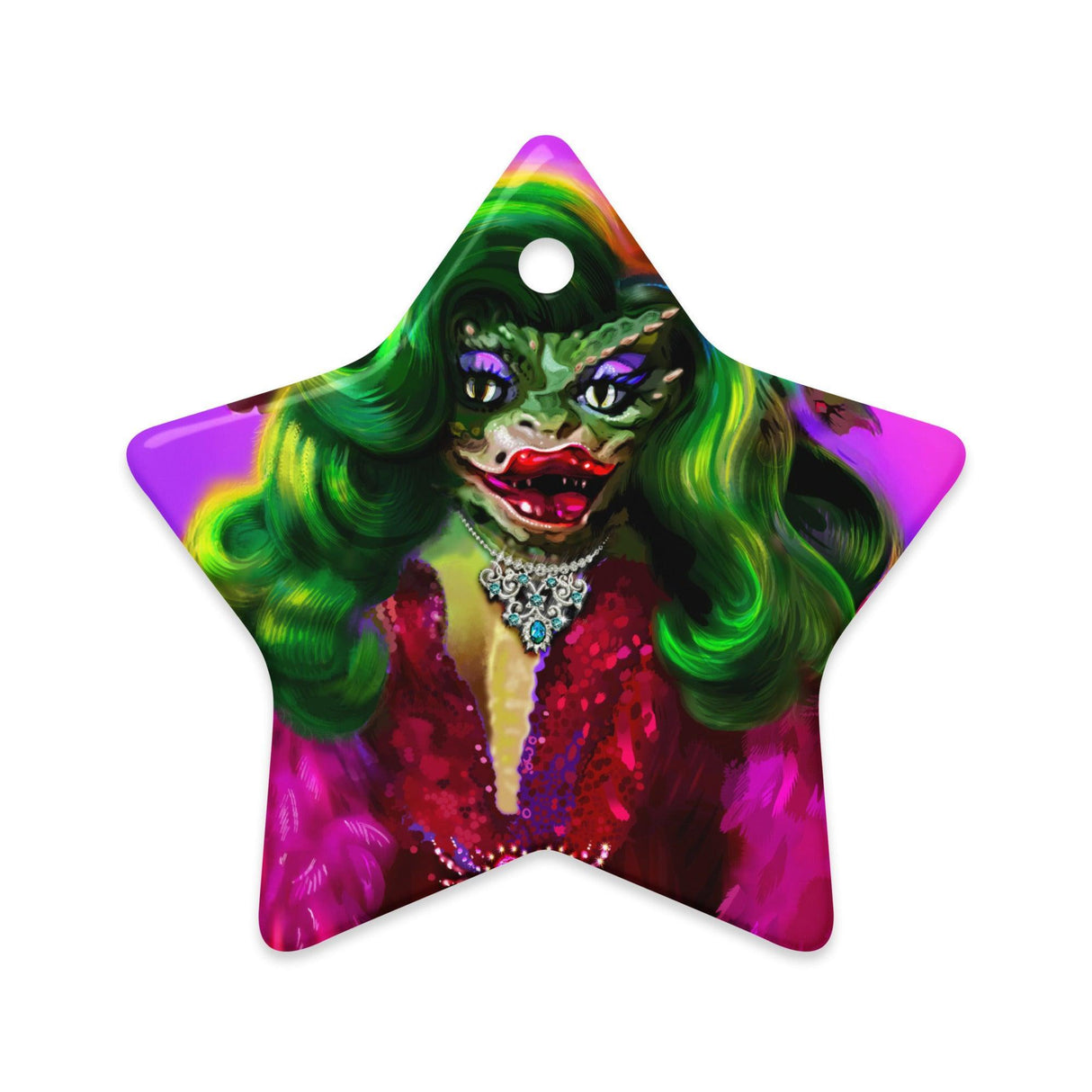 Greta Glamazon (Ceramic ornament)-Ceramic Ornament-Swish Embassy