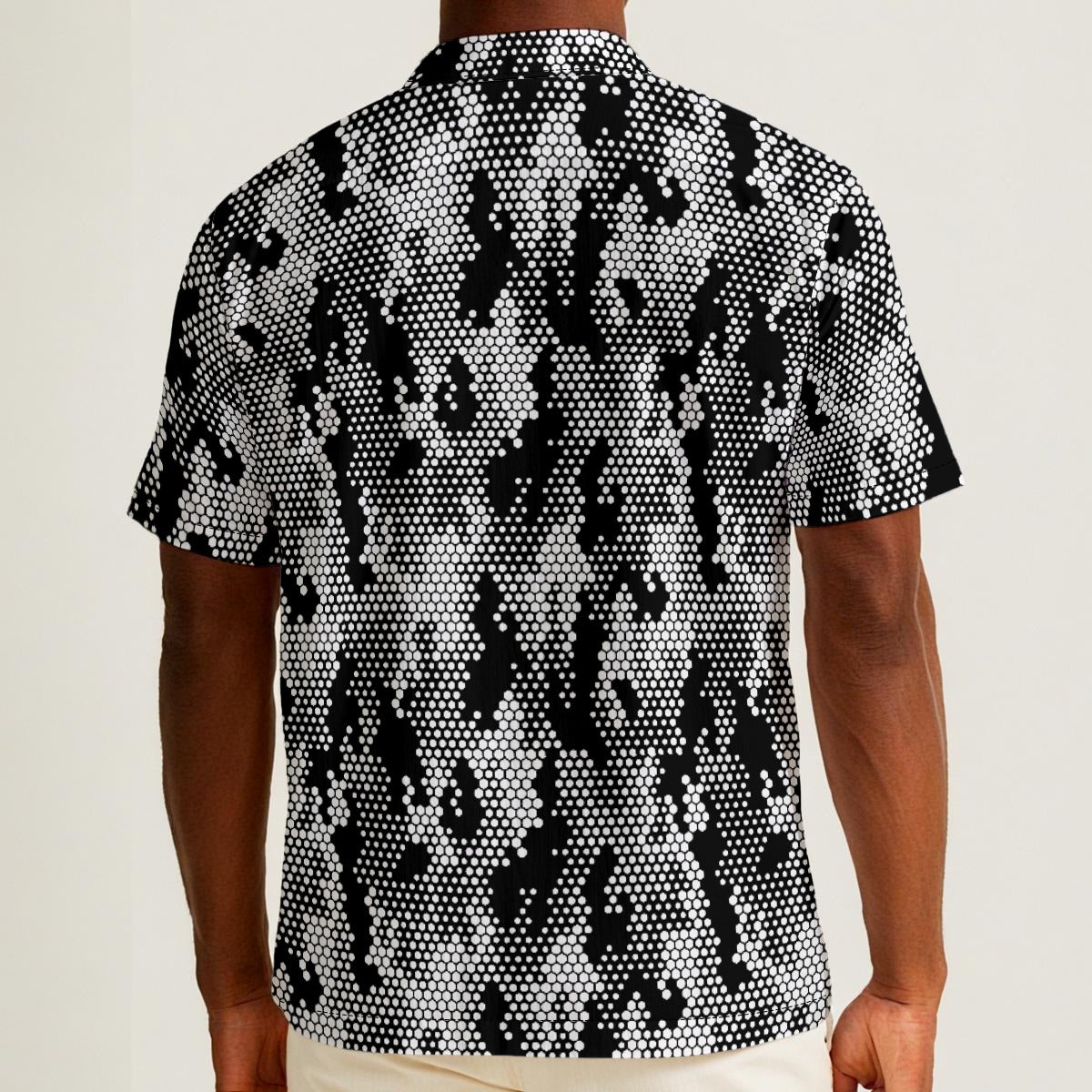 Halftone Camo (Cotton Button Shirt)-Cotton Button Shirt-Swish Embassy