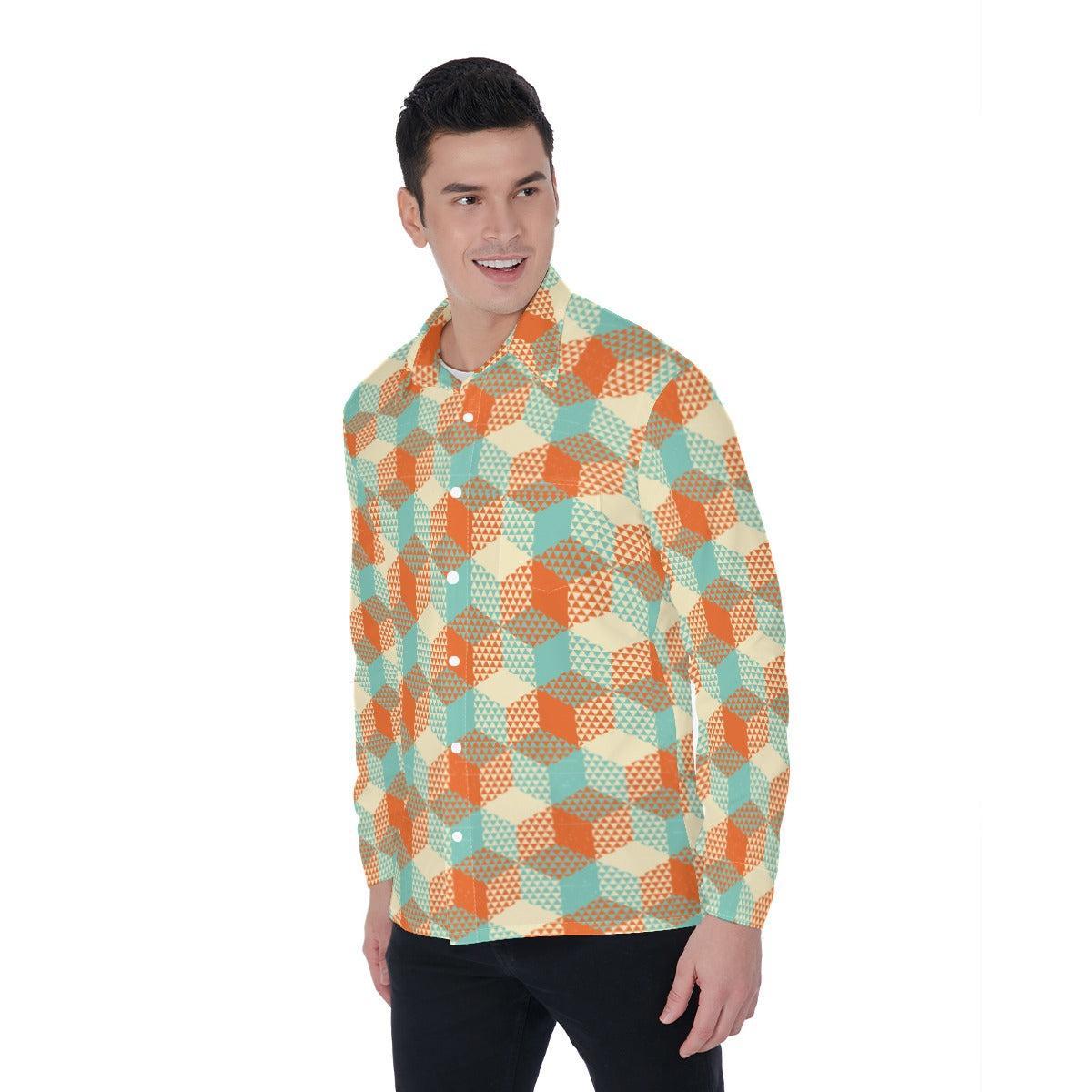 Hexa Gone (Long Sleeve Button Shirt)-Long Sleeve Button Shirts-Swish Embassy