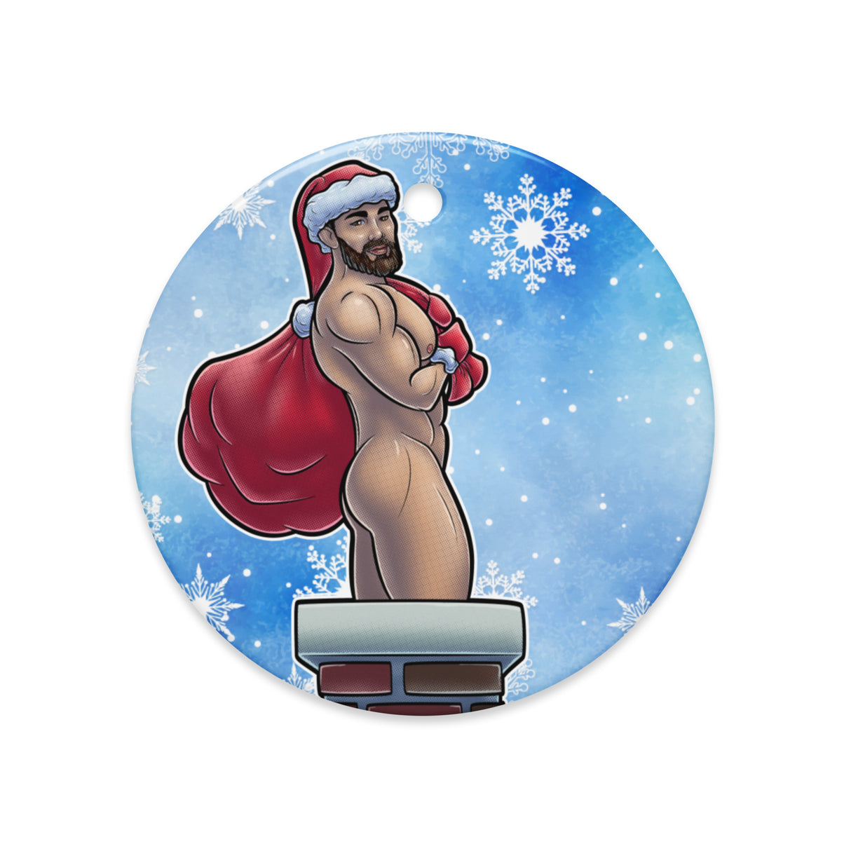 Hurry Down The Chimney (Ceramic ornament)-Ceramic Ornament-Swish Embassy