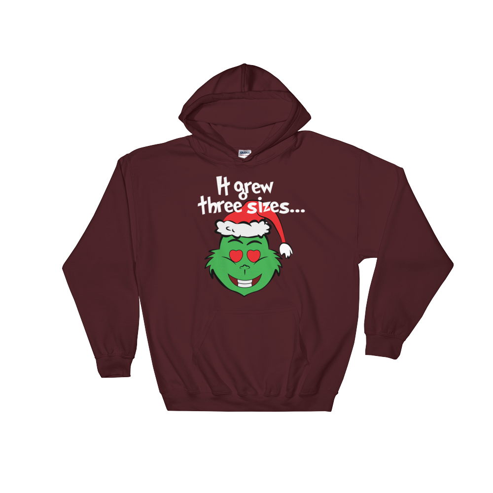 It Grew Three Sizes (Hoodie)-Christmas Hoodies-Swish Embassy