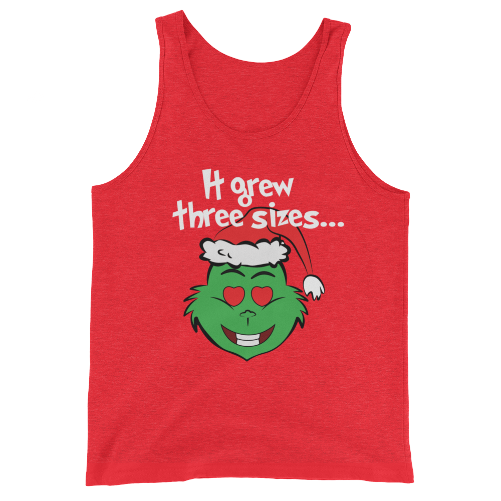 It Grew Three Sizes (Tank Top)-Christmas Tank Tops-Swish Embassy
