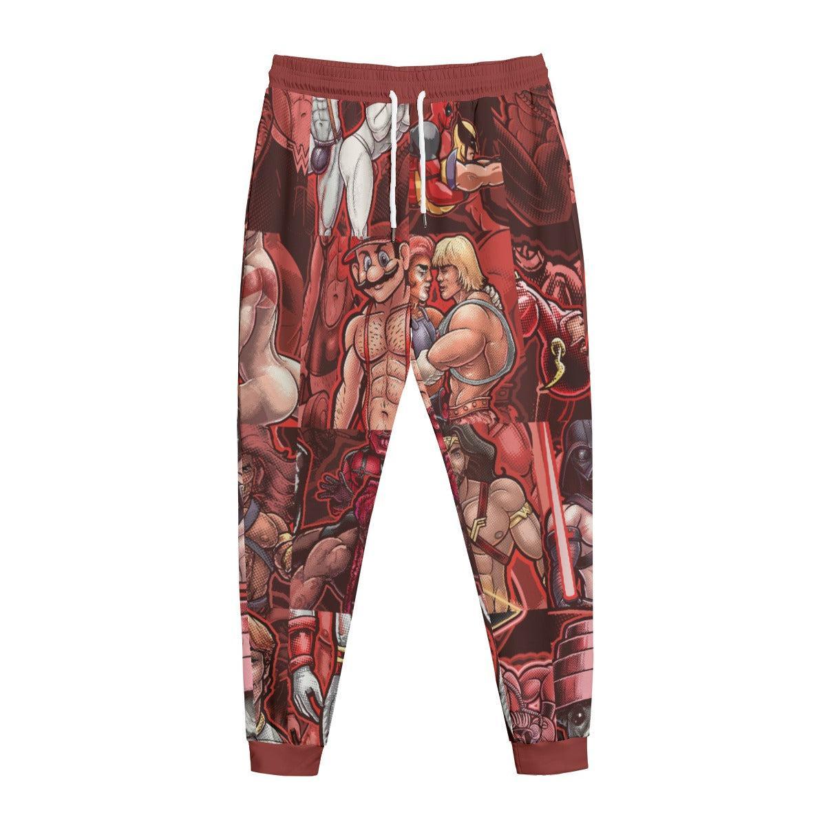 Pop Boys Red (AOP Sweatpants)-AOP Sweatpants-Swish Embassy