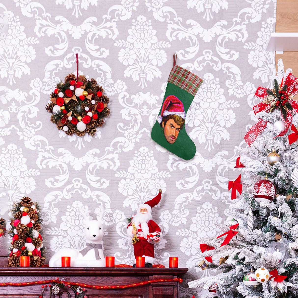 Wake Me Up Before You Ho Ho (Sequin Christmas Stocking)-Christmas Stockings-Swish Embassy