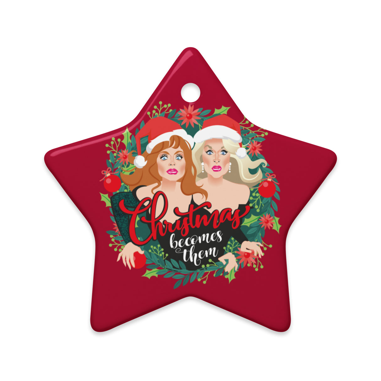 Xmas Becomes Them (Ceramic Ornament)-Ceramic Ornament-Swish Embassy
