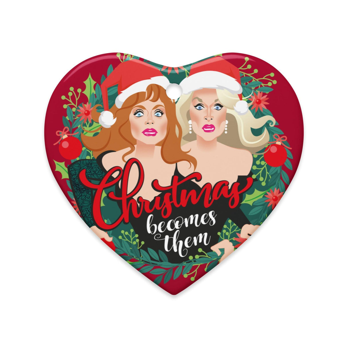 Xmas Becomes Them (Ceramic Ornament)-Ceramic Ornament-Swish Embassy