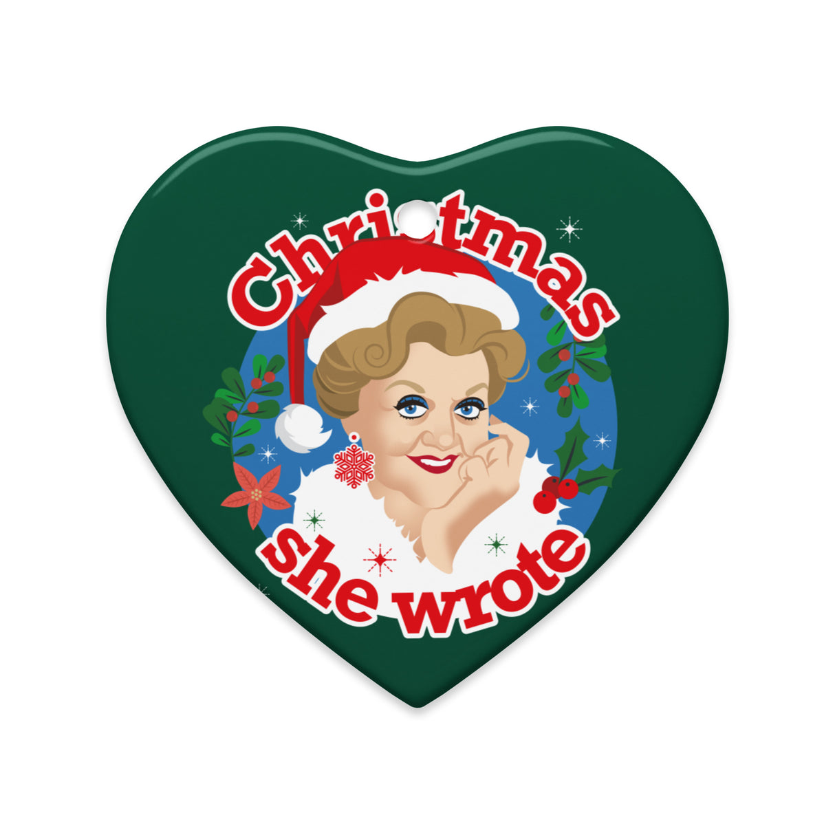 Xmas She Wrote (Ceramic Ornament)-Ceramic Ornament-Swish Embassy
