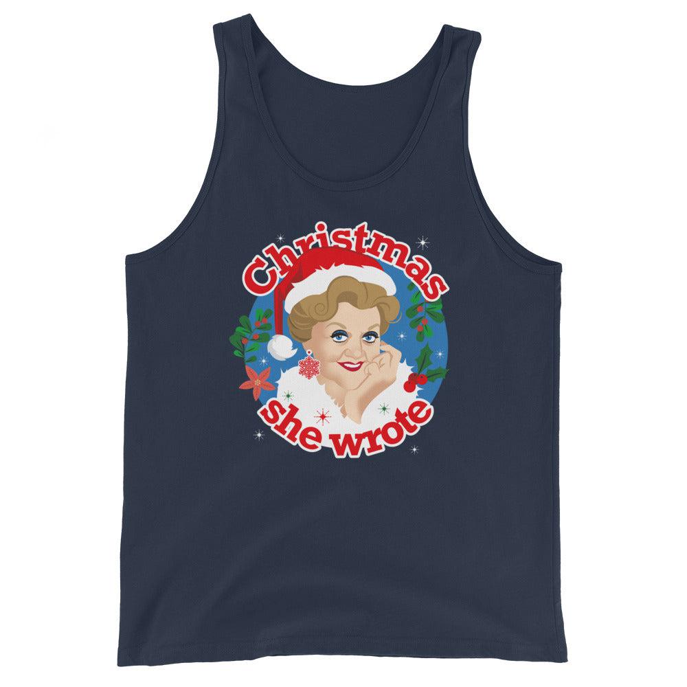 Xmas She Wrote (Tank Top)-Christmas Tank Tops-Swish Embassy