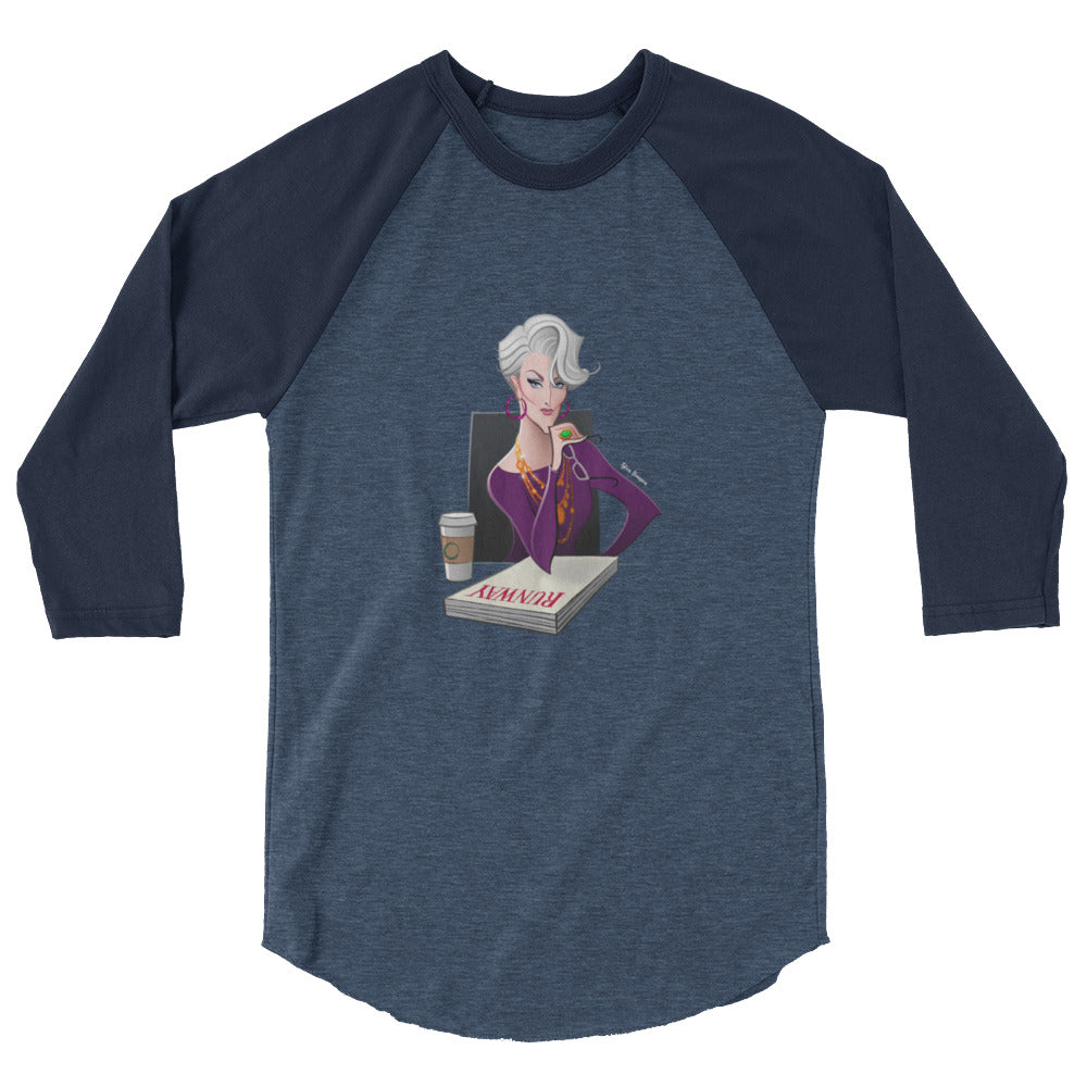 Dragon Lady (Raglan) - Heather Denim/Navy