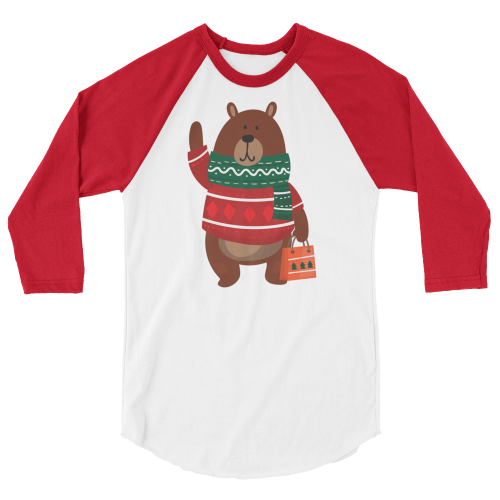 Christmas Bear (Raglan)-Raglan-Swish Embassy