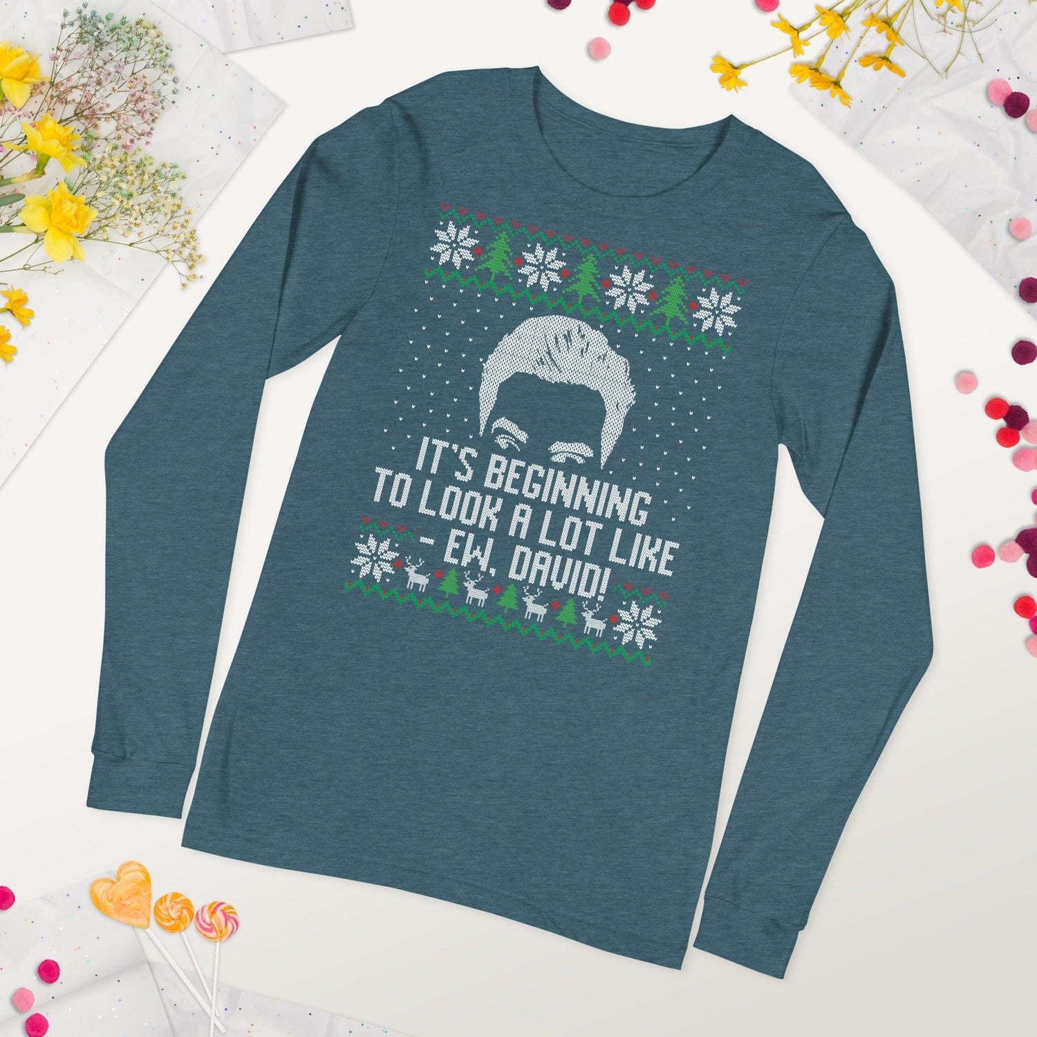 Ew David (Ugly Christmas)-T-Shirts-Swish Embassy