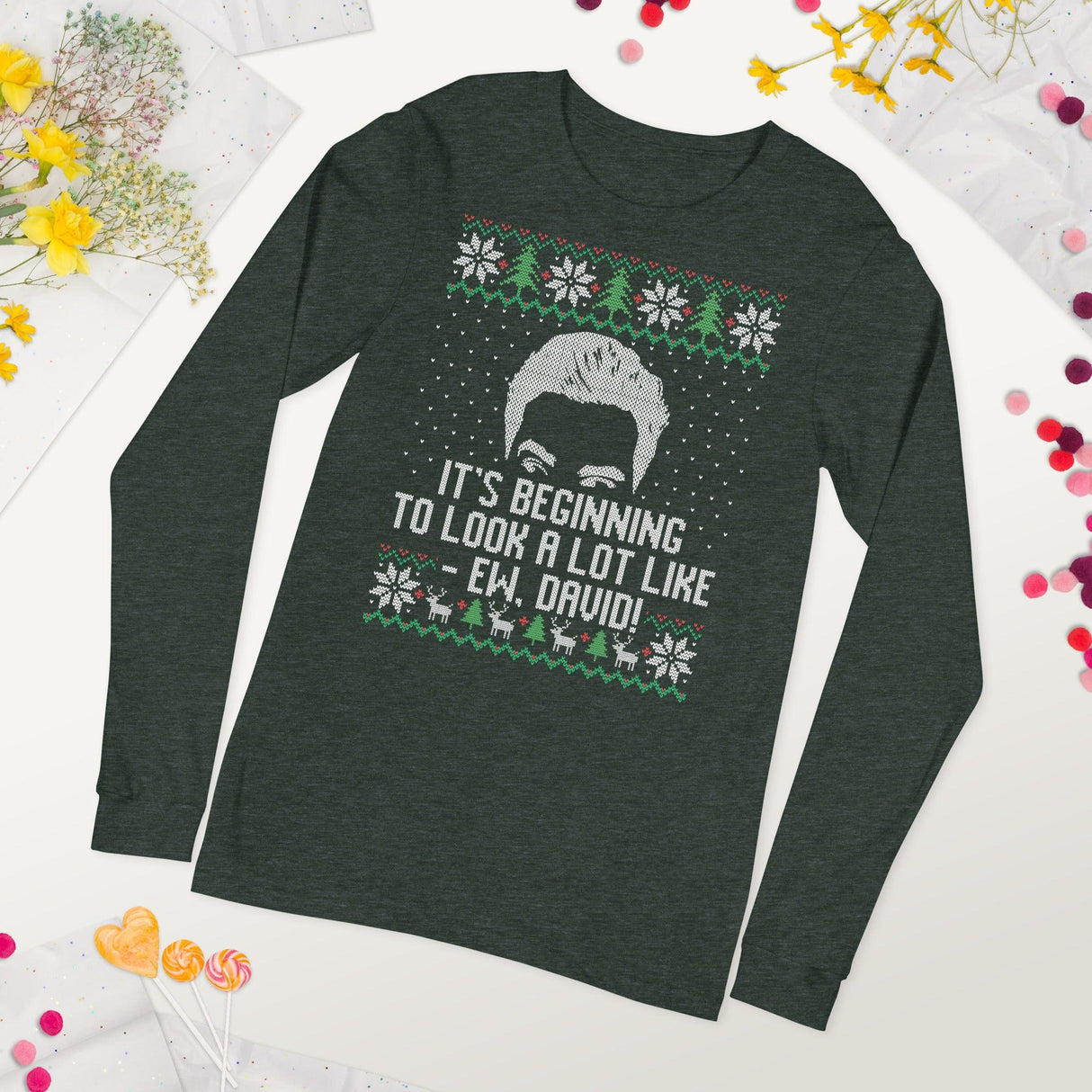 Ew David (Ugly Christmas)-T-Shirts-Swish Embassy