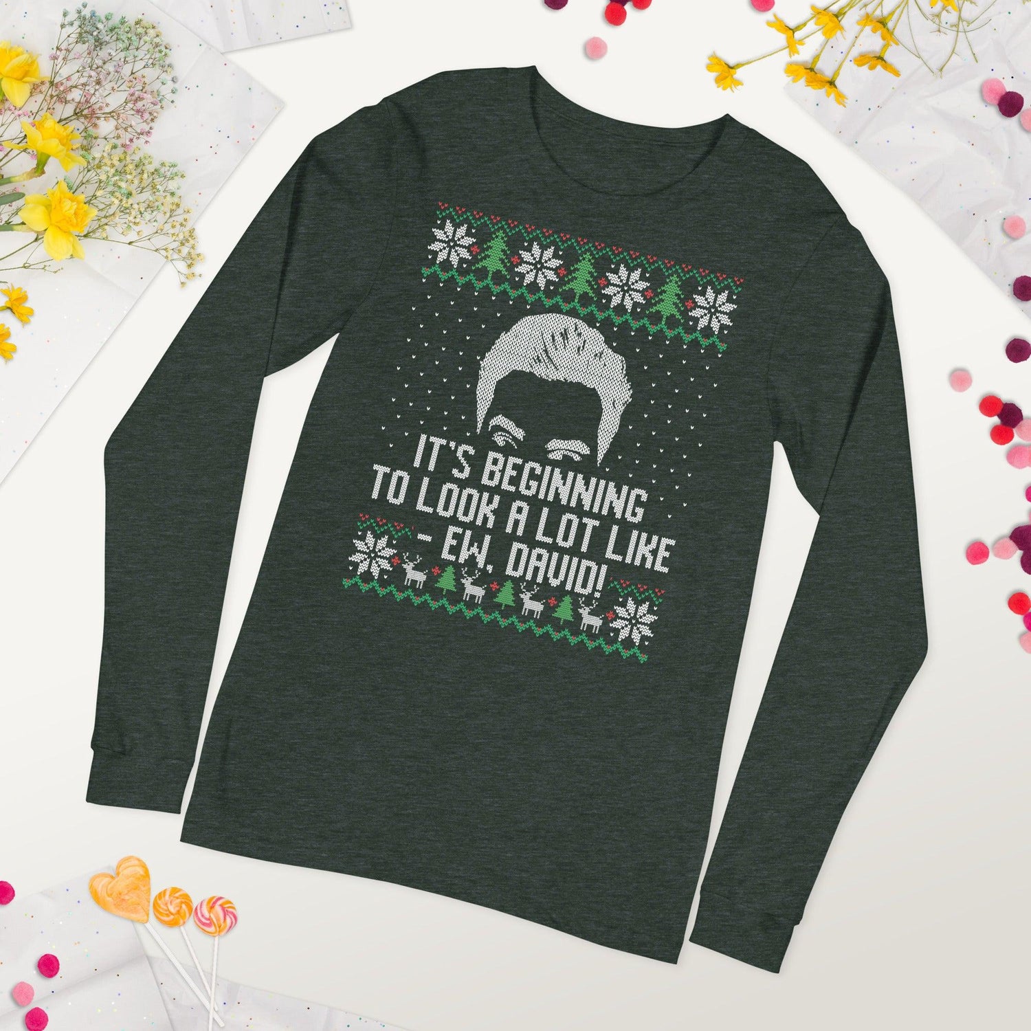 Ew David (Ugly Christmas)-T-Shirts-Swish Embassy