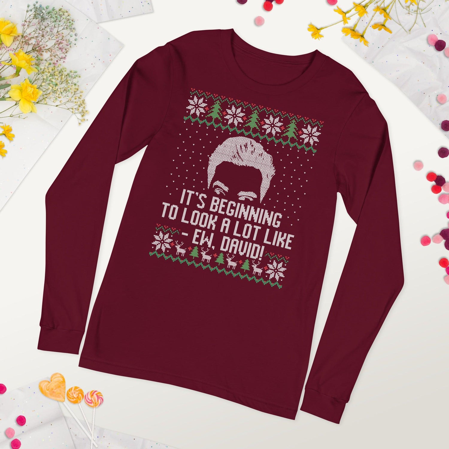 Ew David (Ugly Christmas)-T-Shirts-Swish Embassy