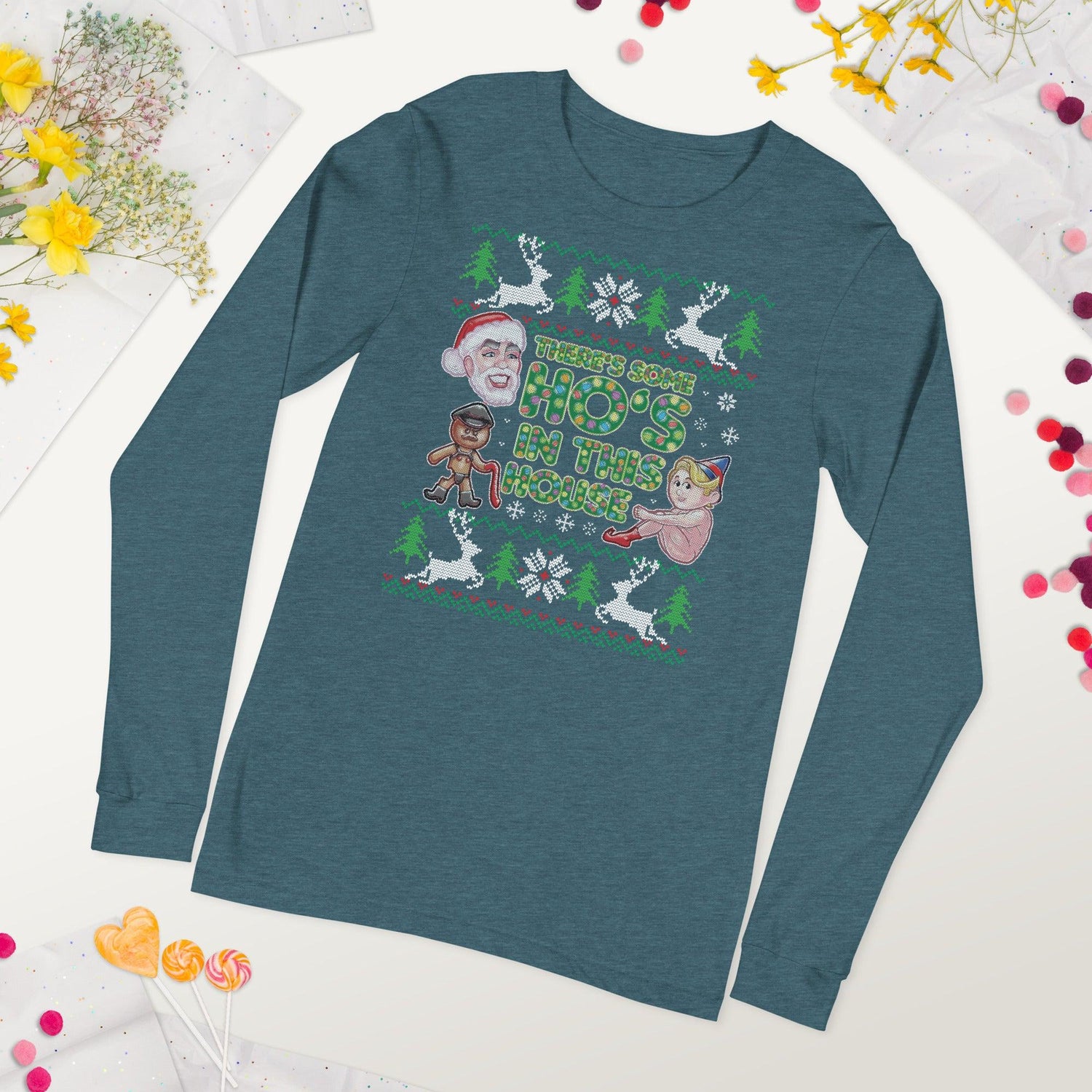 Hos In This House (Ugly Christmas)-T-Shirts-Swish Embassy