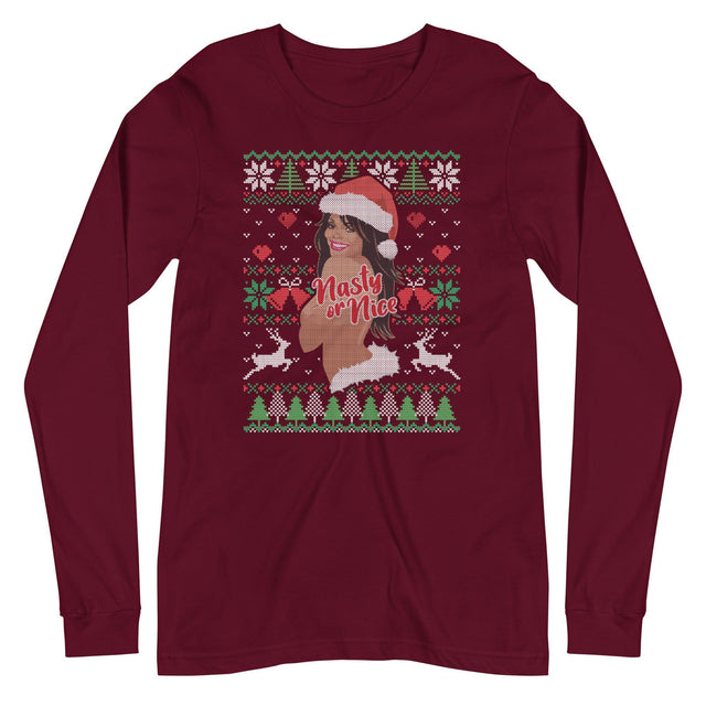 Nasty or Nice (Ugly Christmas)-T-Shirts-Swish Embassy