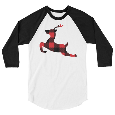 Plaid Reindeer (Raglan)-Raglan-Swish Embassy